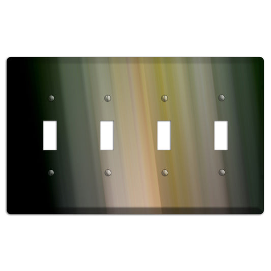 Black and Olive Ray of Light 4 Toggle Wallplate