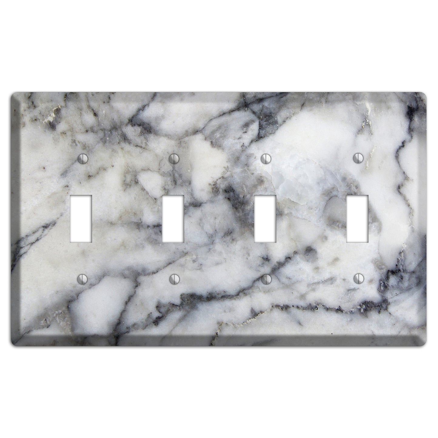 Mid Gray Marble 4 Toggle Wallplate