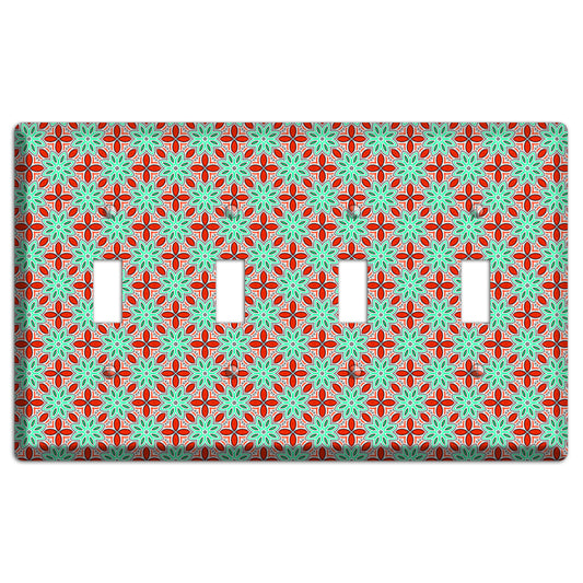 Green and Red Foulard 2 4 Toggle Wallplate