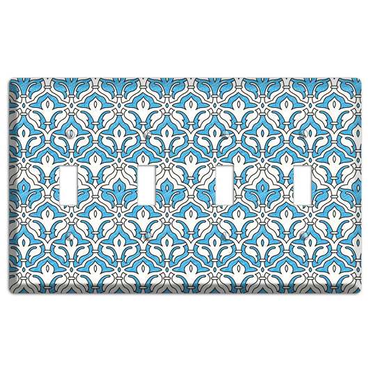 Blue Scallop Tapestry 4 Toggle Wallplate