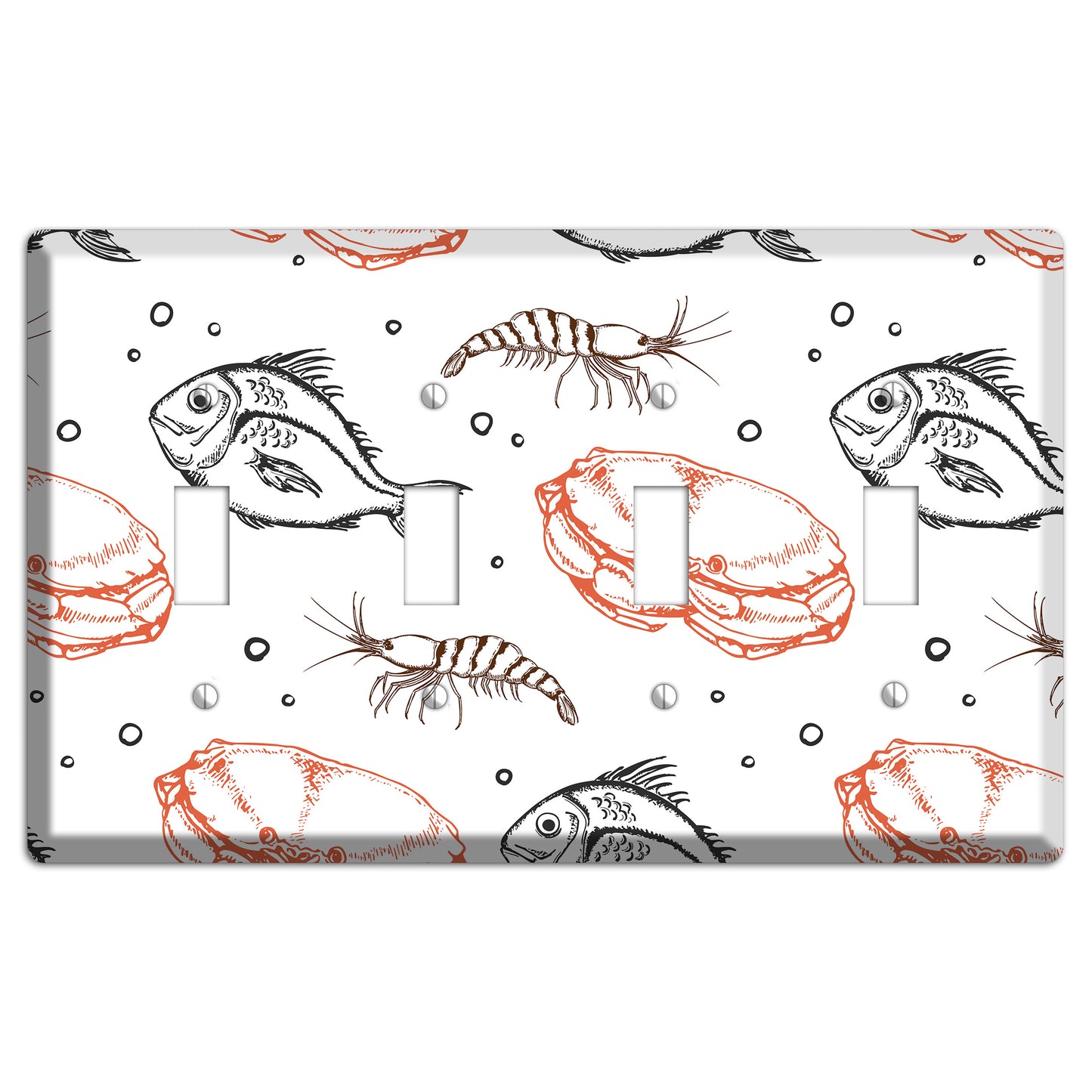 Mixed Sea Life Style 3 4 Toggle Wallplate