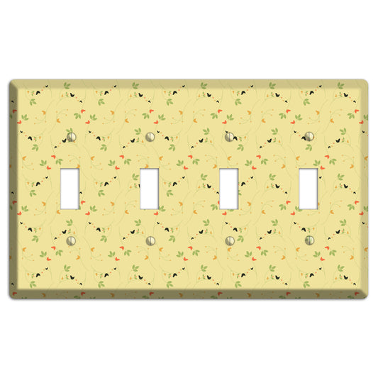 Tiny Yellow Flowers 4 Toggle Wallplate