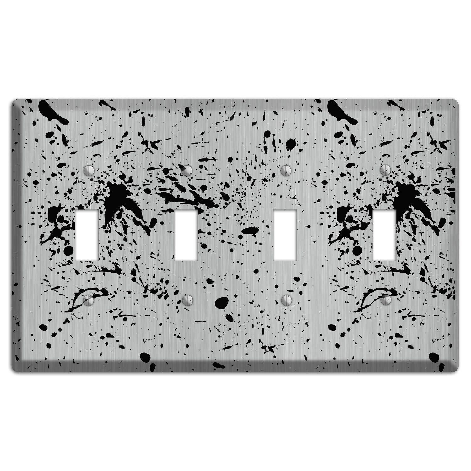 Ink Splash 4 Stainless 4 Toggle Wallplate