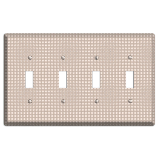 Beige with Circled Stars 4 Toggle Wallplate