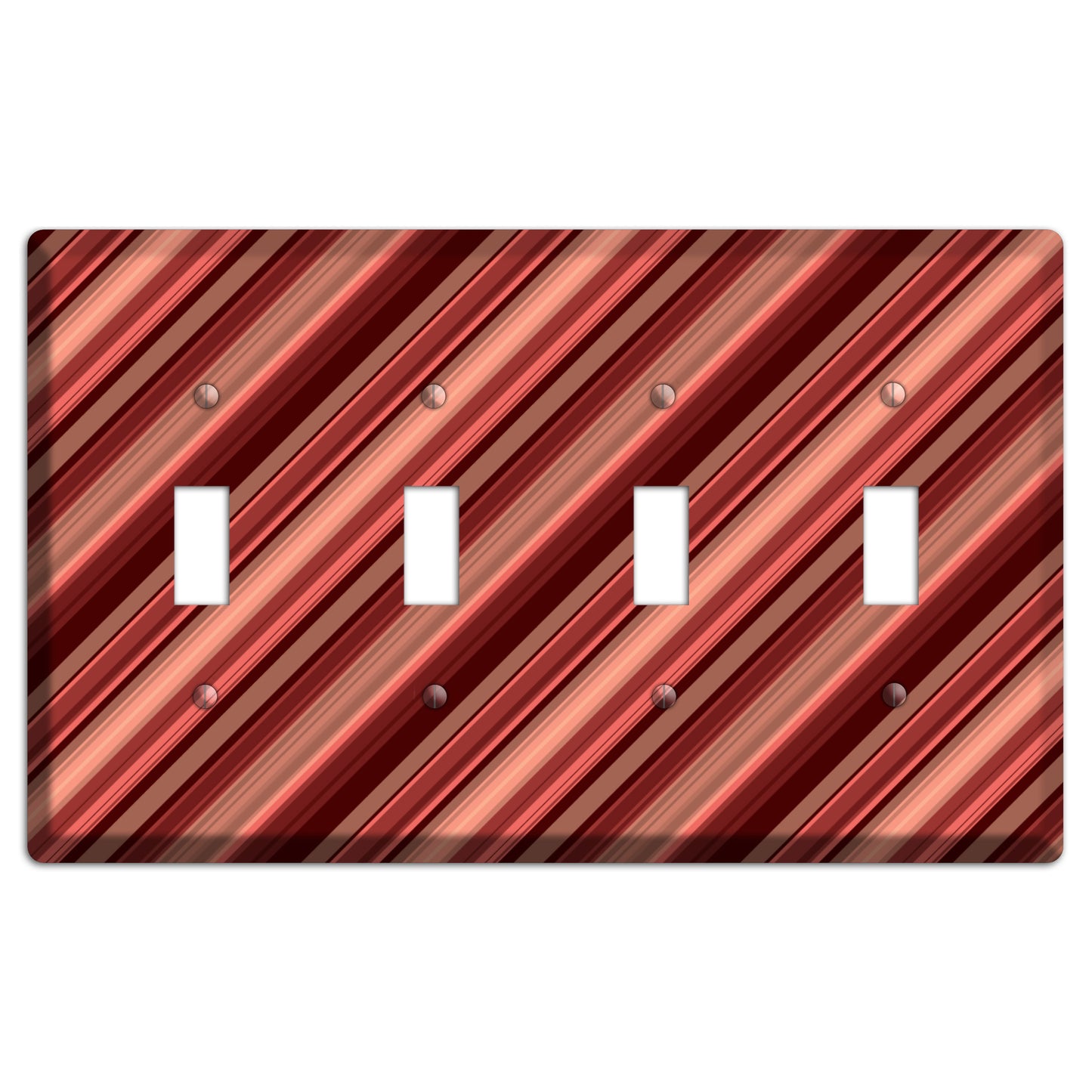 Red Stripes 4 Toggle Wallplate