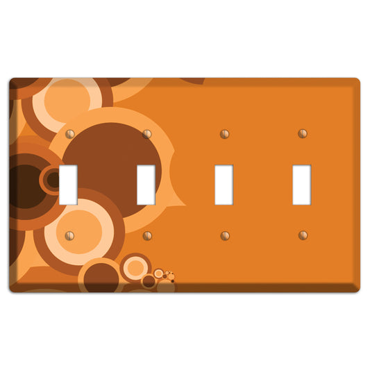 Burnt Orange Circles 4 Toggle Wallplate