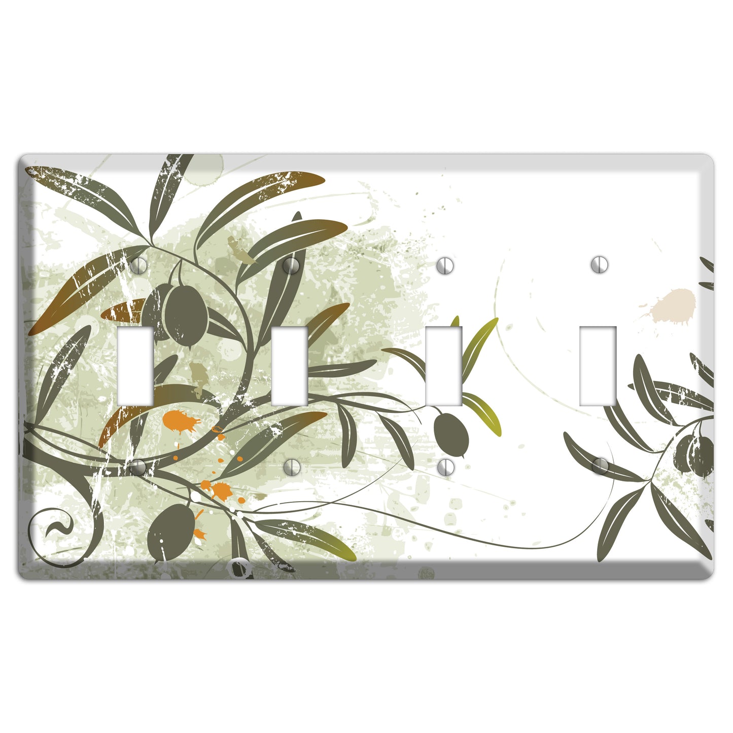 Green Olive Foliage 4 Toggle Wallplate