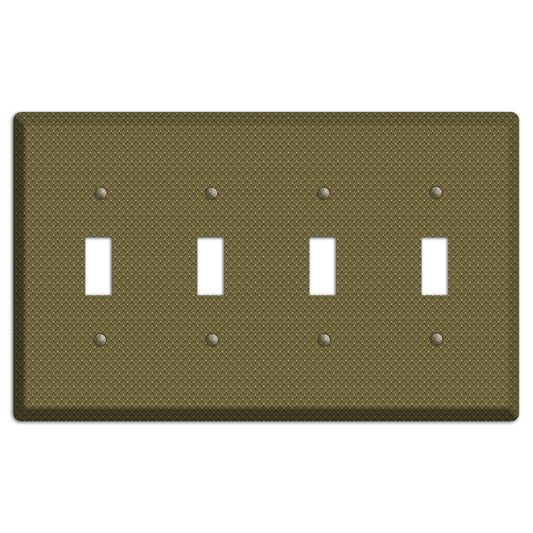 Brown Tiny Deco Scallop 4 Toggle Wallplate