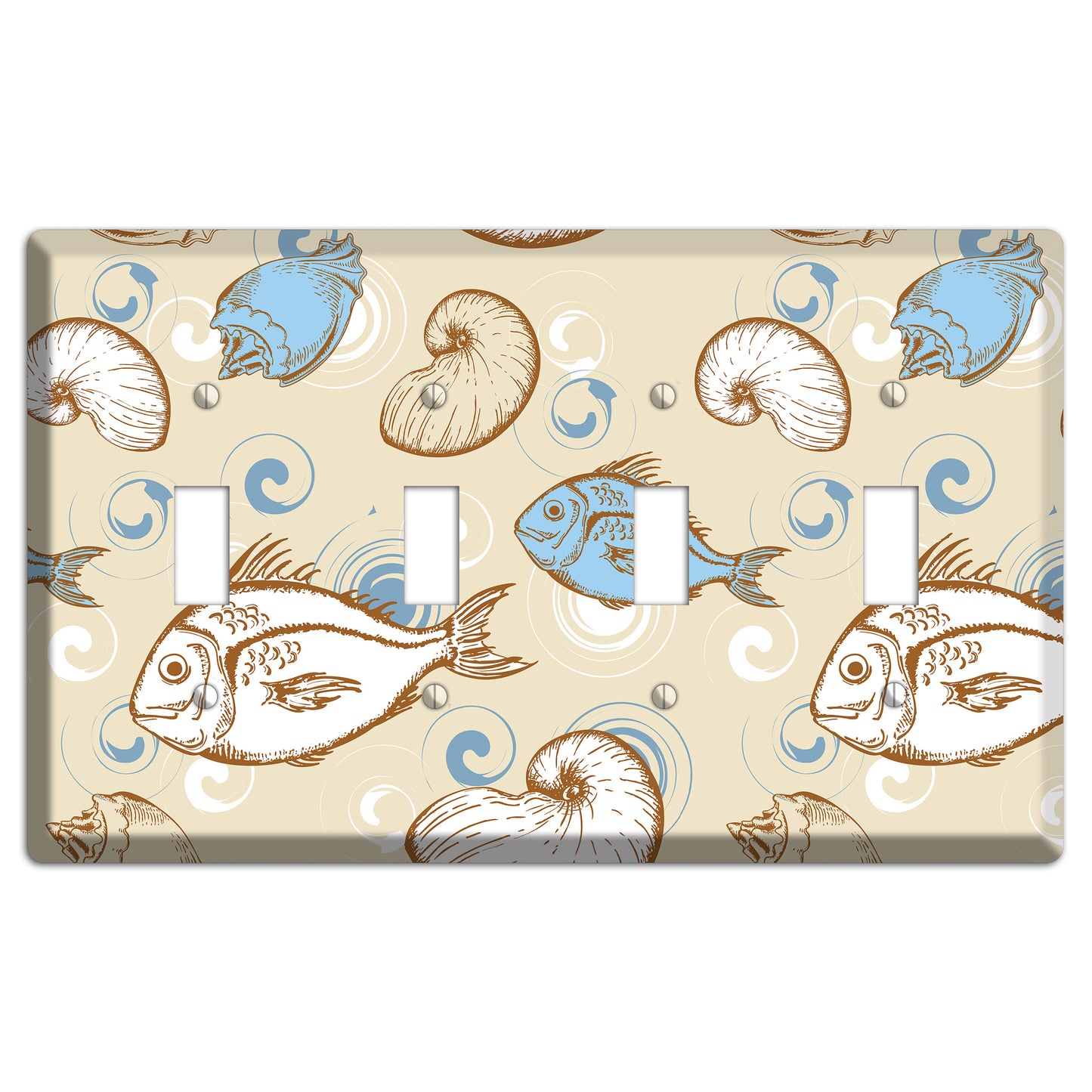 Mixed Sea Life Style 2 4 Toggle Wallplate