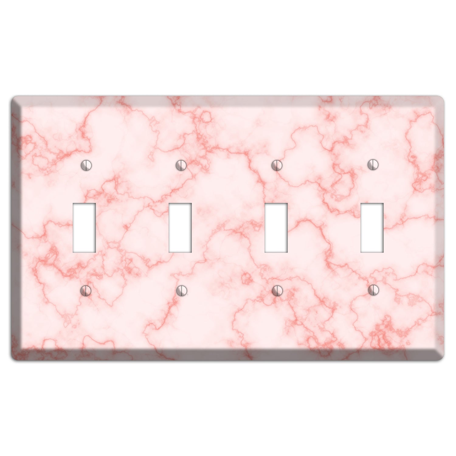 Pink Stained Marble 4 Toggle Wallplate