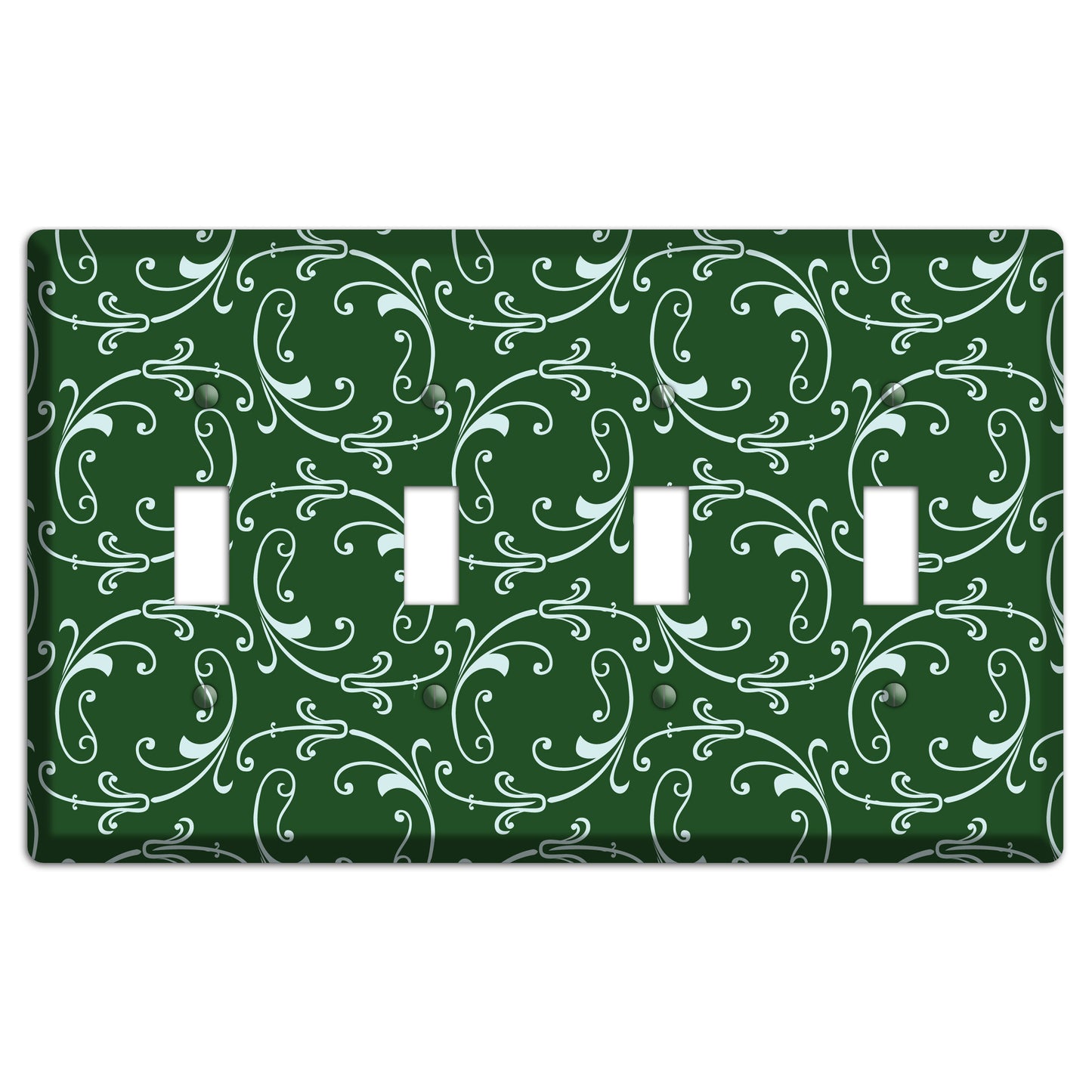 Green Victorian Sprig 4 Toggle Wallplate