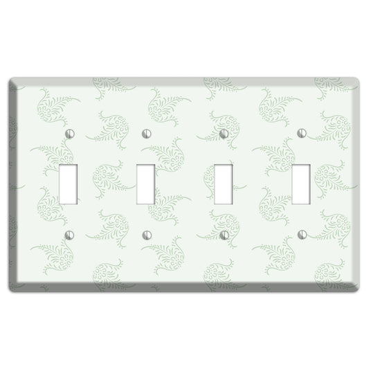 Mint Trefoil Cartouche 4 Toggle Wallplate