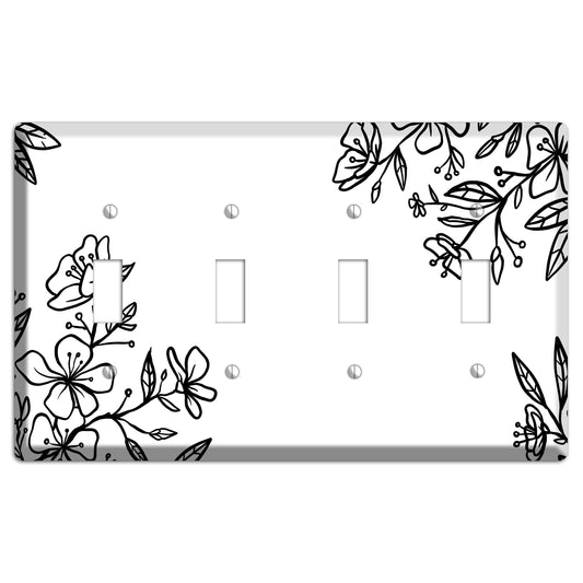 Hand-Drawn Floral 18 4 Toggle Wallplate