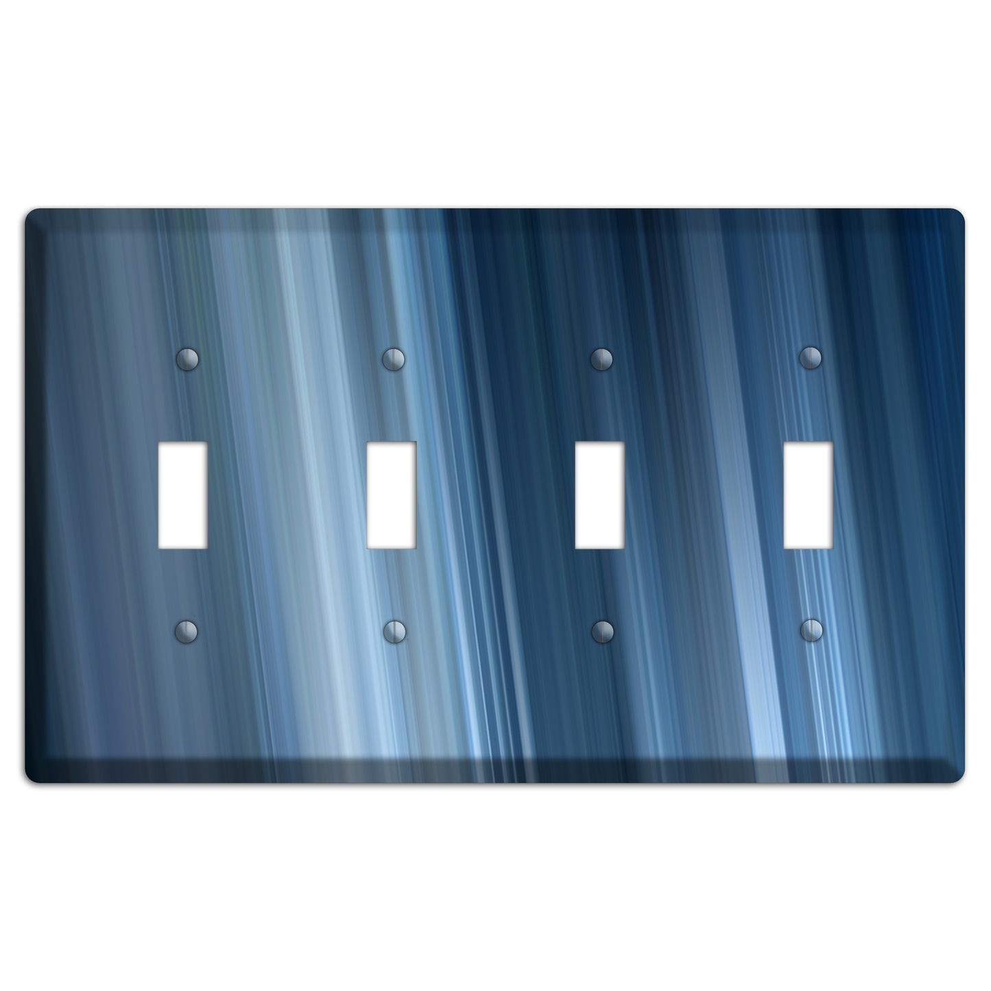 Brushed Blue Stripes 4 Toggle Wallplate