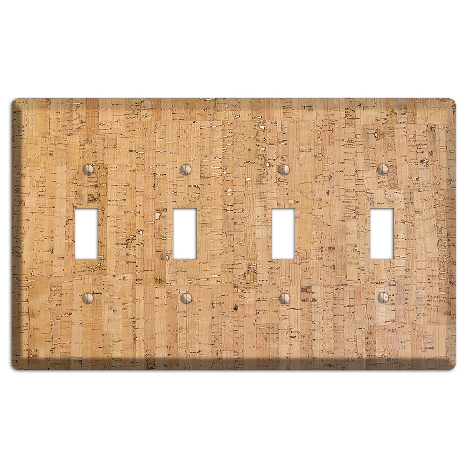 Natural Cork 4 Toggle Wallplate