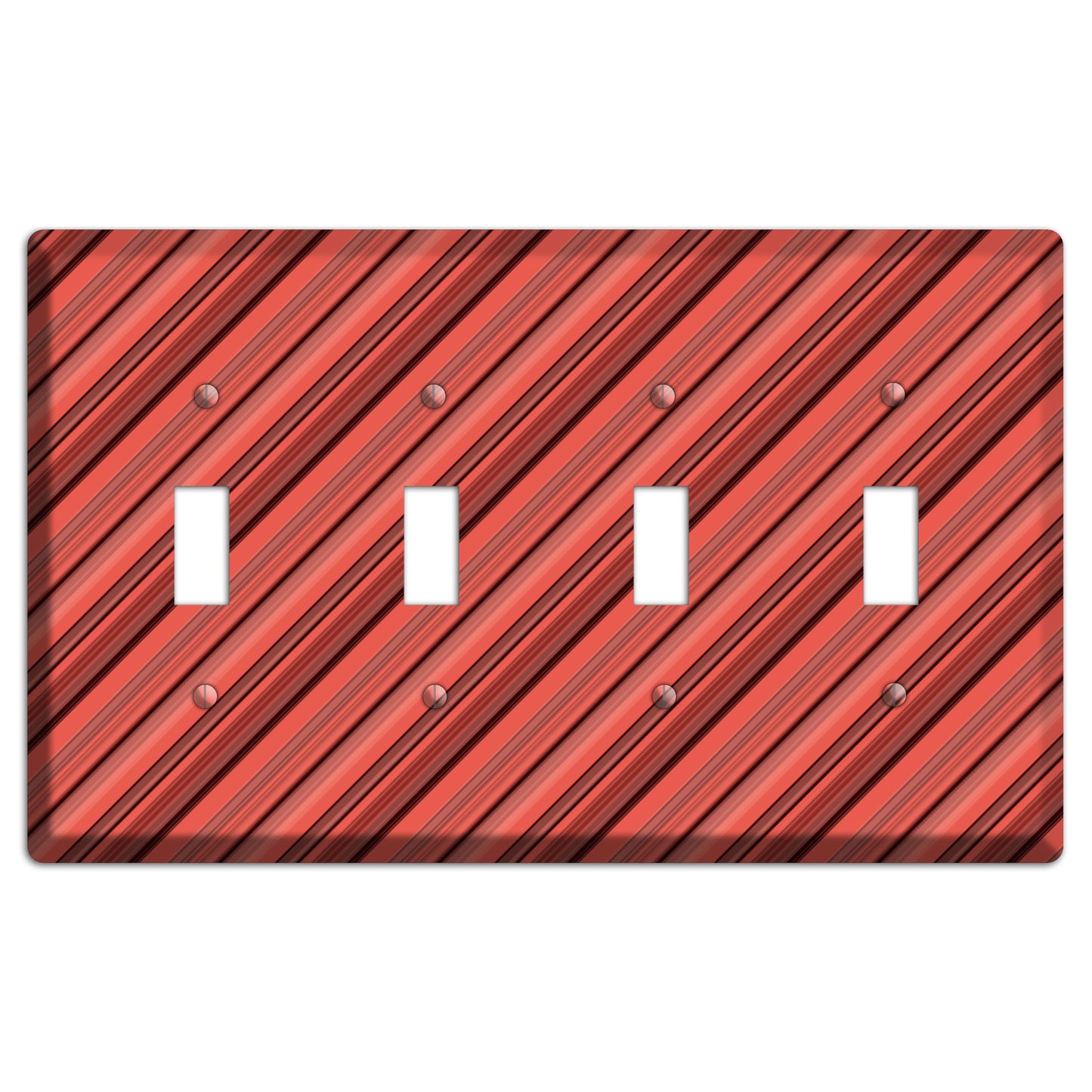 Red Stripes 2 4 Toggle Wallplate