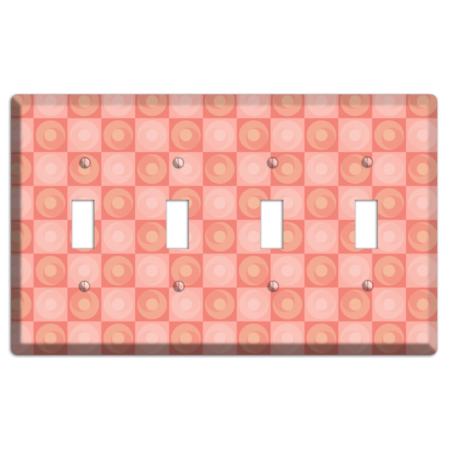 Pink Tiled Circles 4 Toggle Wallplate