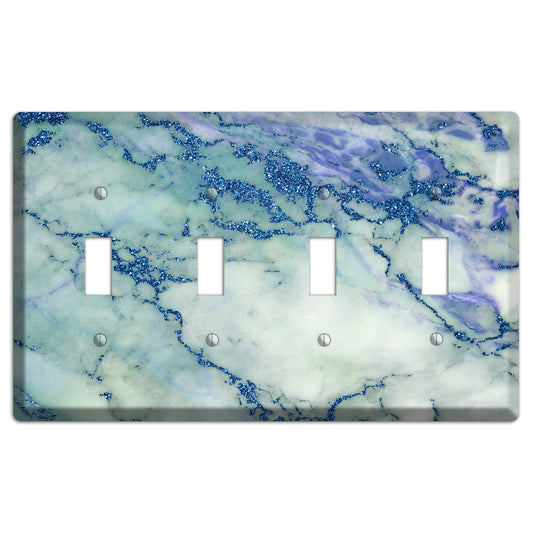 Opal marble 4 Toggle Wallplate