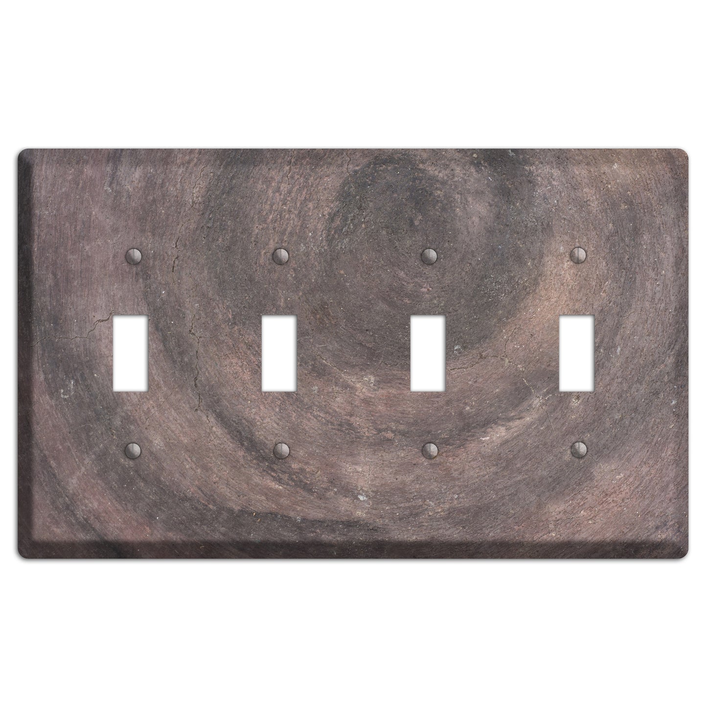 Brown Swirl Concrete 4 Toggle Wallplate