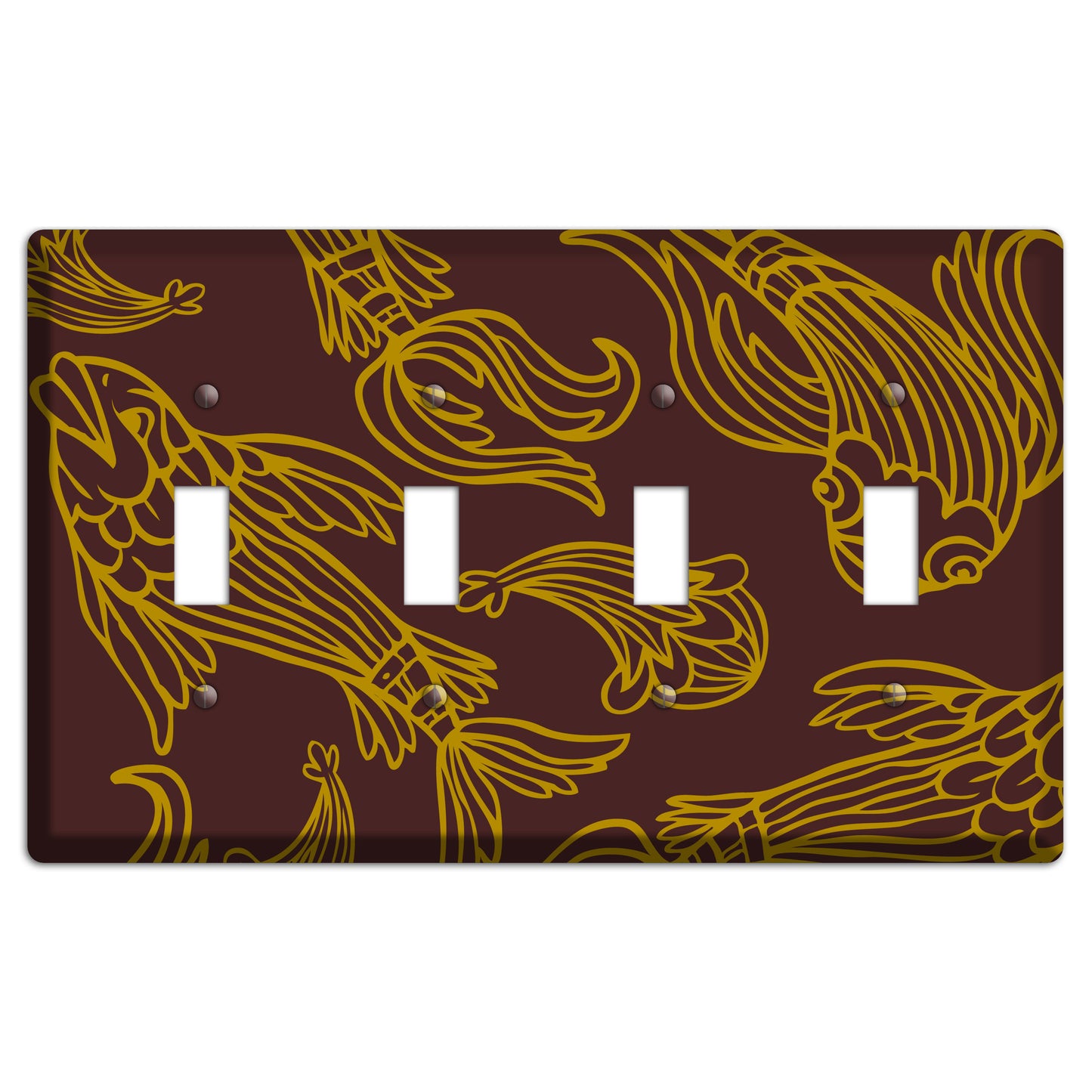 Brown and Beige Koi 4 Toggle Wallplate