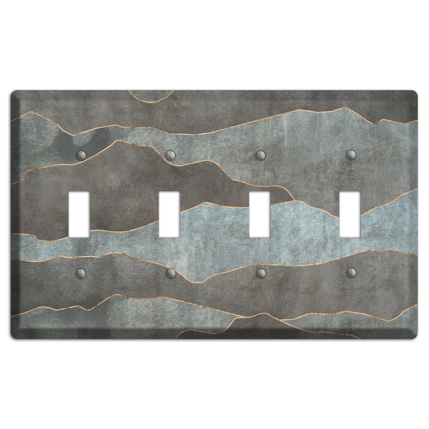 Dusty Blue Mountain Range 4 Toggle Wallplate