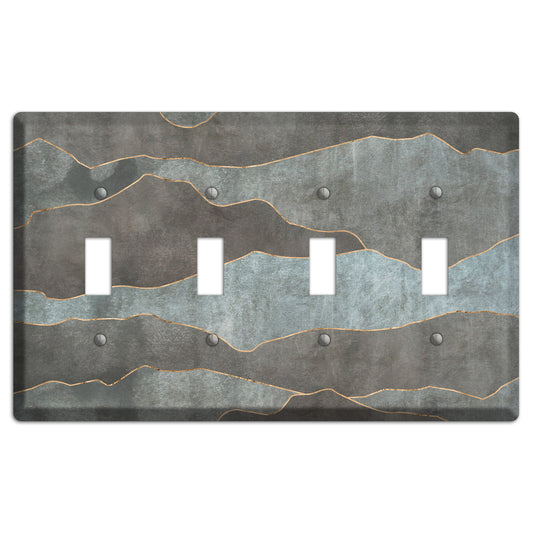 Dusty Blue Mountain Range 4 Toggle Wallplate