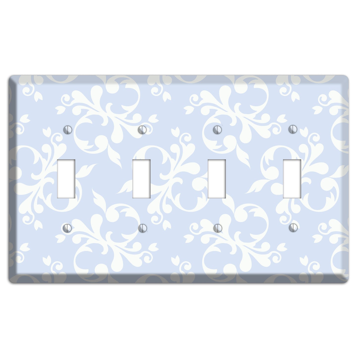 Light Blue Victorian Toile 4 Toggle Wallplate