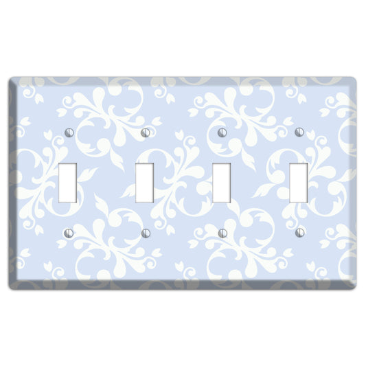 Light Blue Victorian Toile 4 Toggle Wallplate