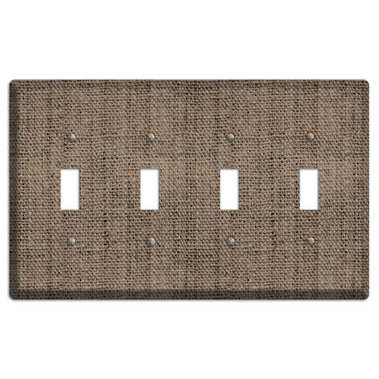 Coffee Burlap 4 Toggle Wallplate