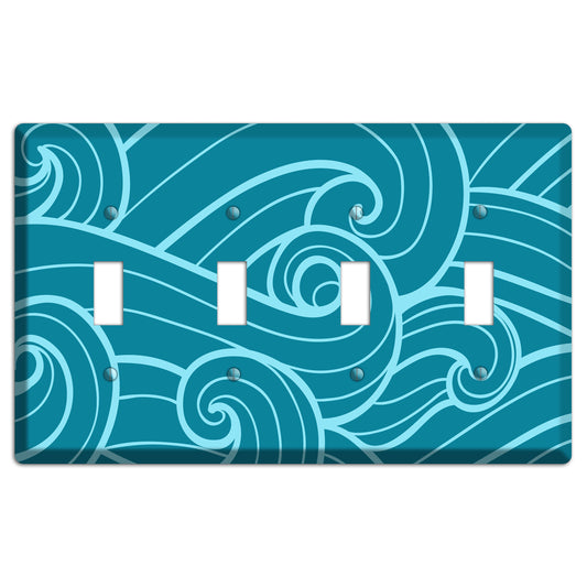 Abstract Curl Turquois 4 Toggle Wallplate