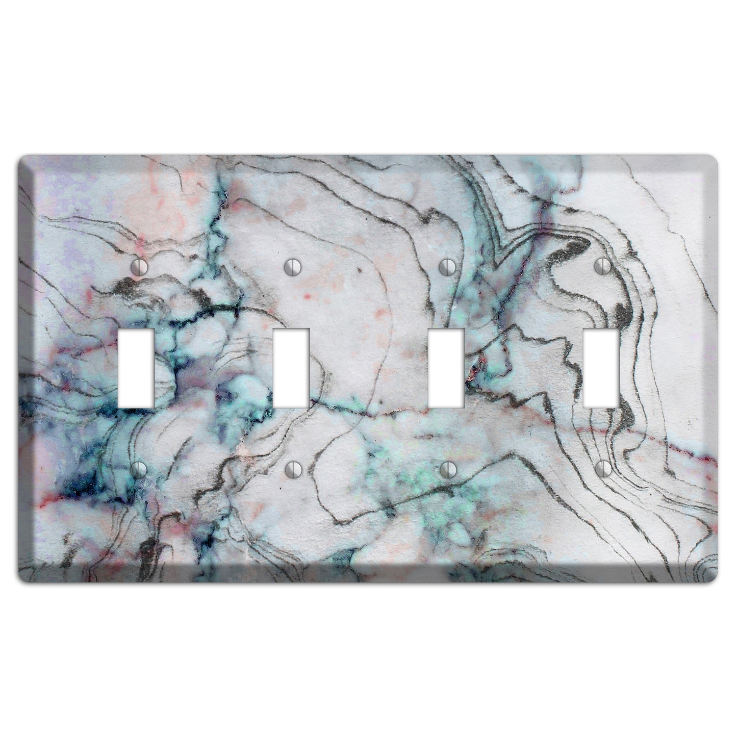 Iron Marble 4 Toggle Wallplate