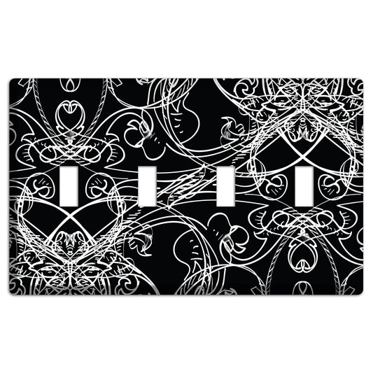 Black Deco Sketch 4 Toggle Wallplate