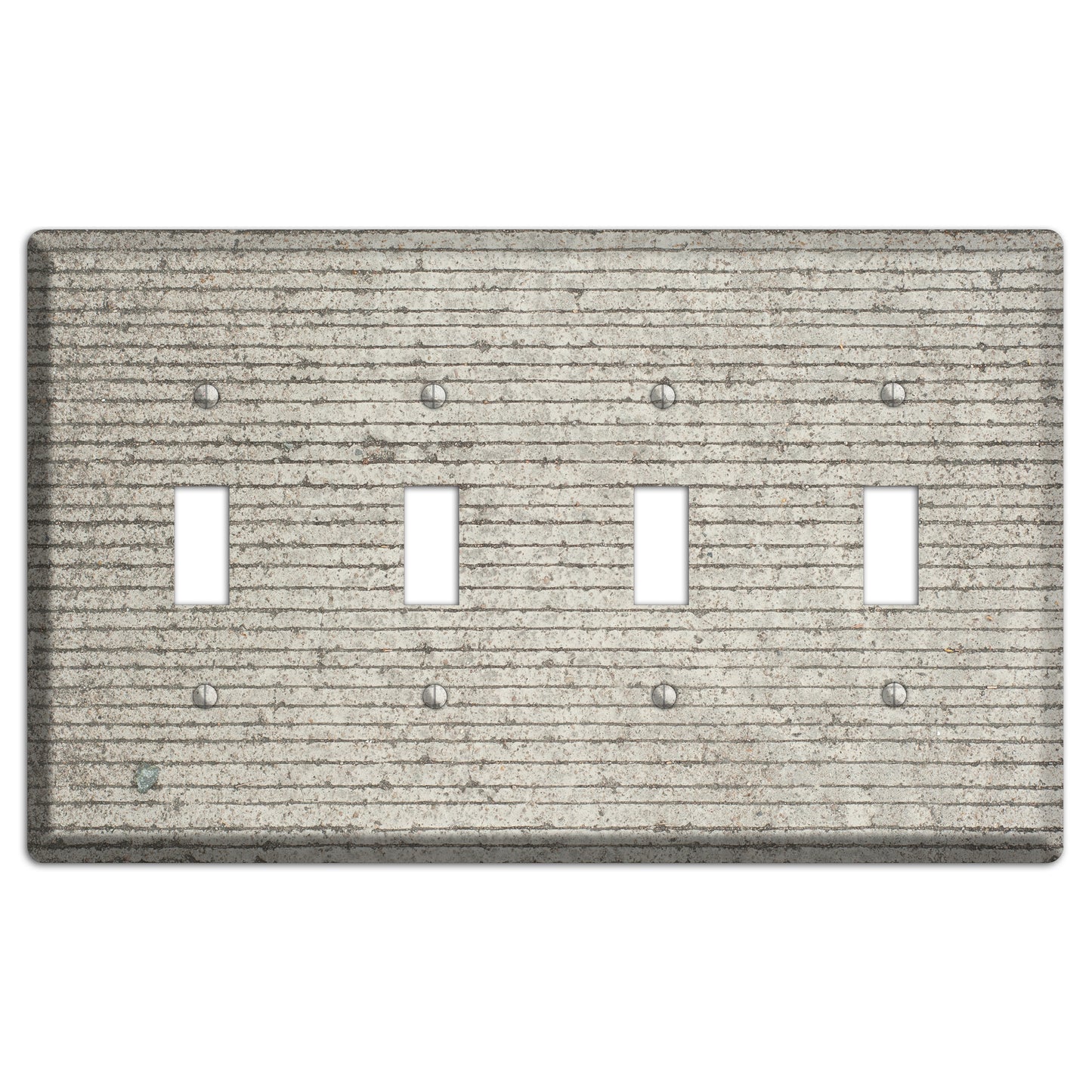 Horizontal Concrete 4 Toggle Wallplate