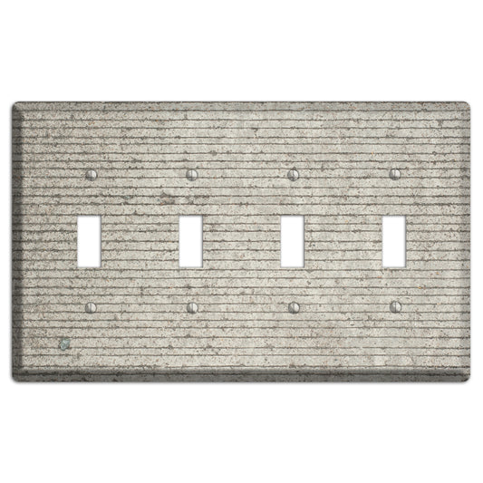 Horizontal Concrete 4 Toggle Wallplate