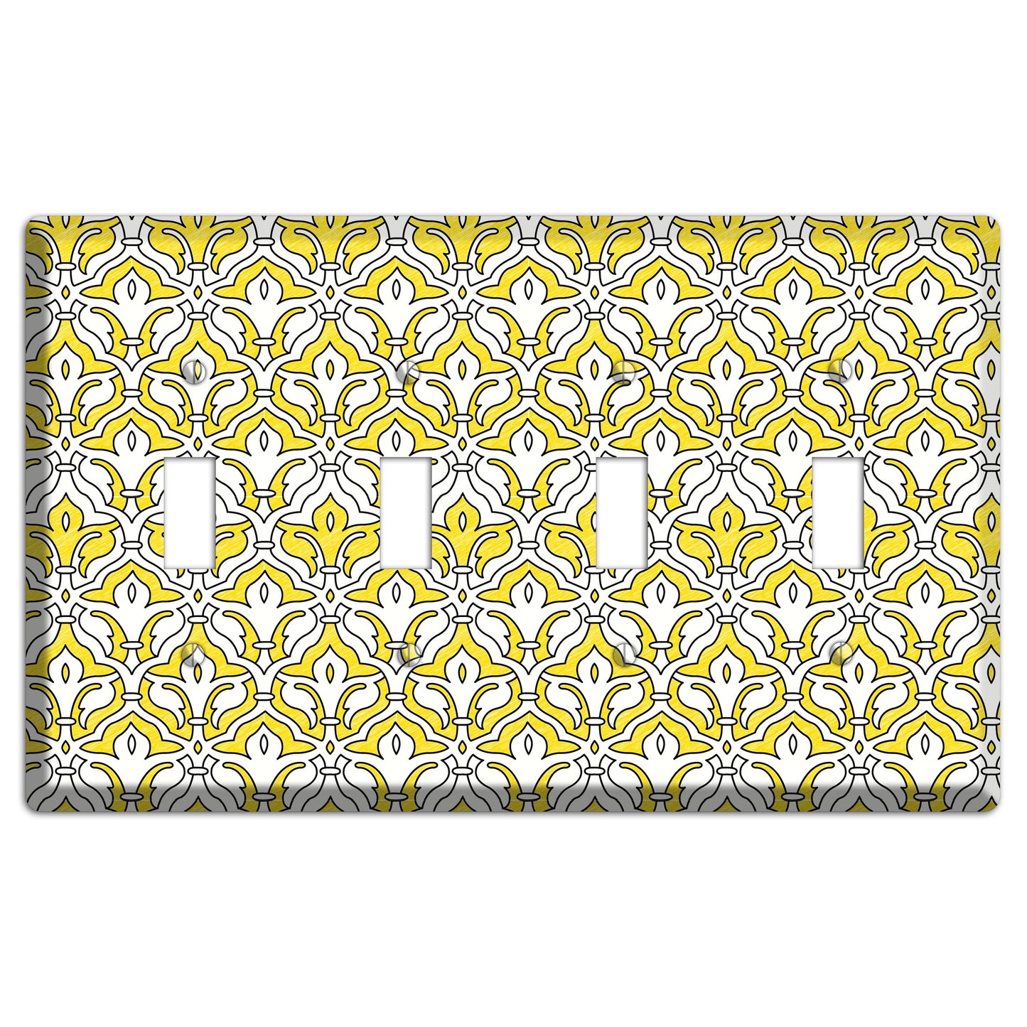 Yellow Scallop Tapestry 4 Toggle Wallplate