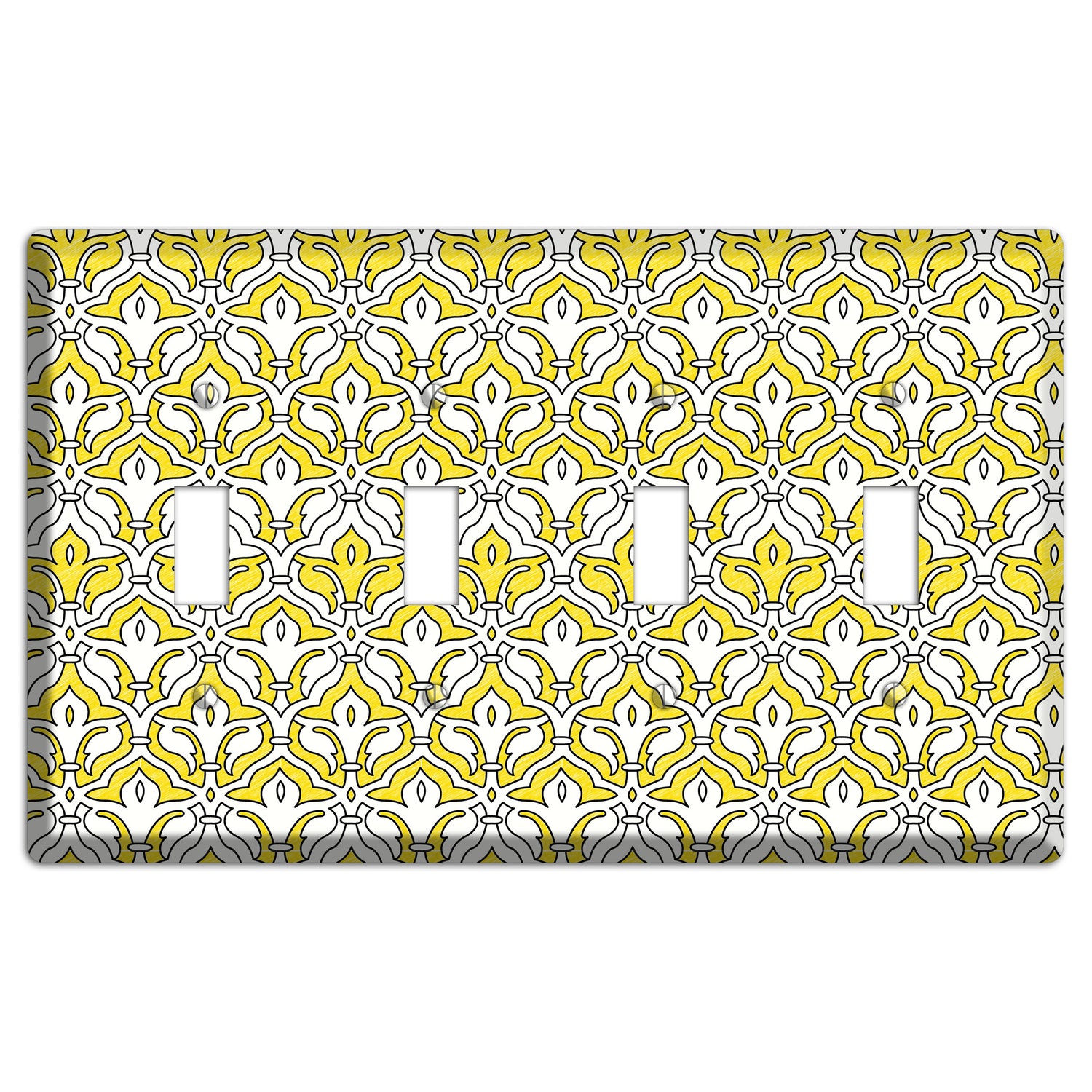 Yellow Scallop Tapestry 4 Toggle Wallplate