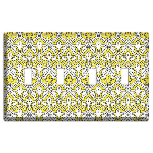 Yellow Scallop Tapestry 4 Toggle Wallplate