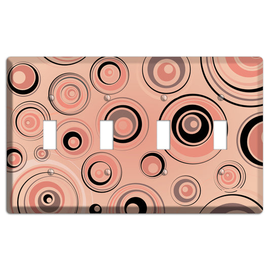 Salmon Circles 4 Toggle Wallplate