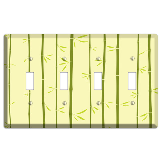 Yellow and Green Bamboo 4 Toggle Wallplate