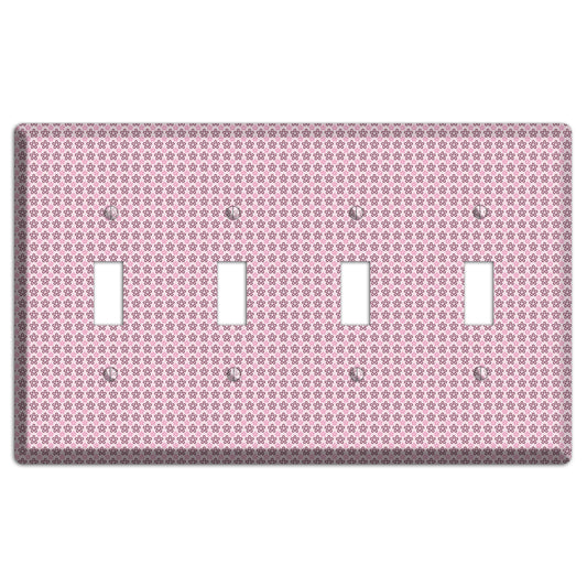 Pink Tiny Floral 4 Toggle Wallplate