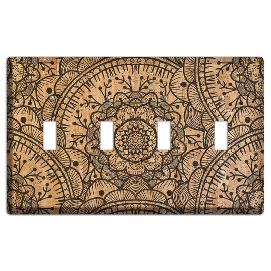 Mandala Cork 4 Toggle Wallplate