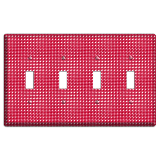 Red with White Motif 4 Toggle Wallplate