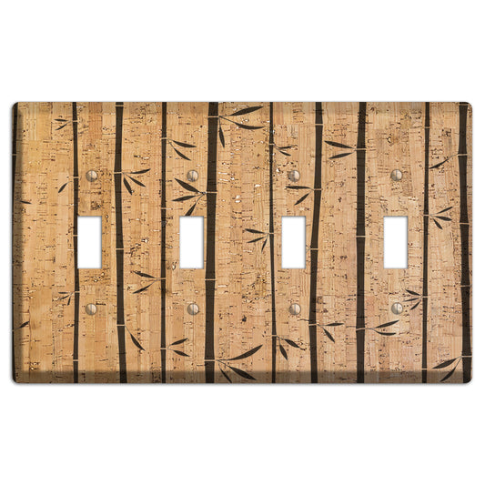 Bamboo Cork 4 Toggle Wallplate