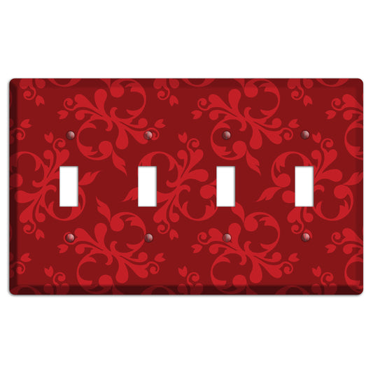 Red Victorian Toile 4 Toggle Wallplate