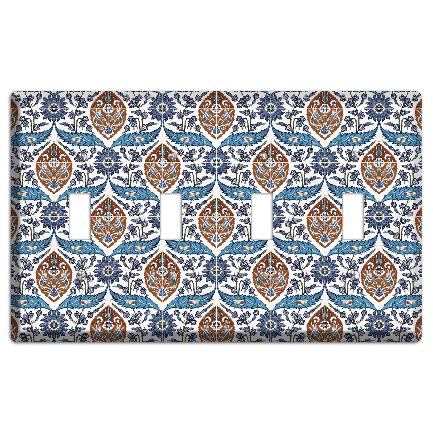 Ornate Feather Tile 4 Toggle Wallplate