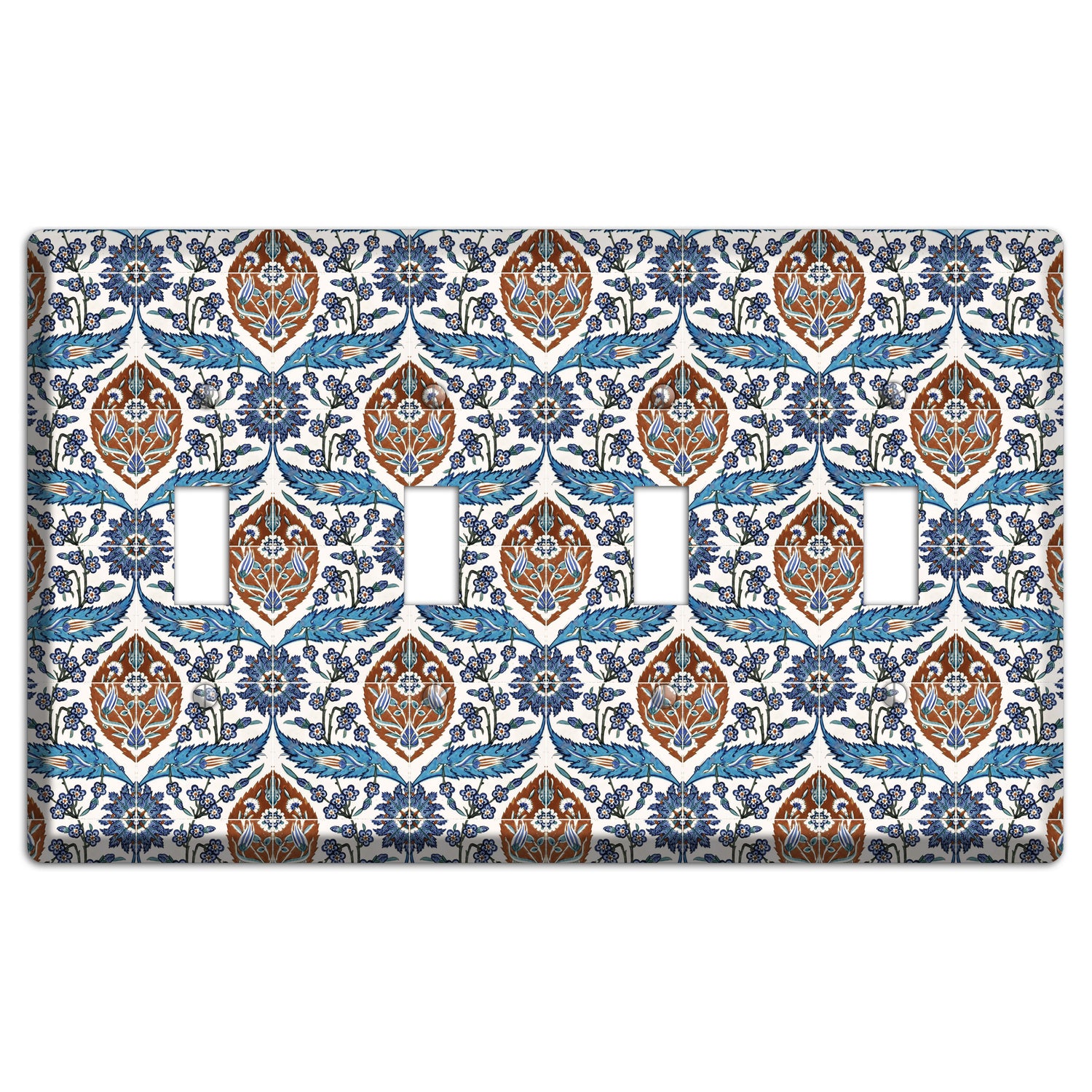 Ornate Feather Tile 4 Toggle Wallplate