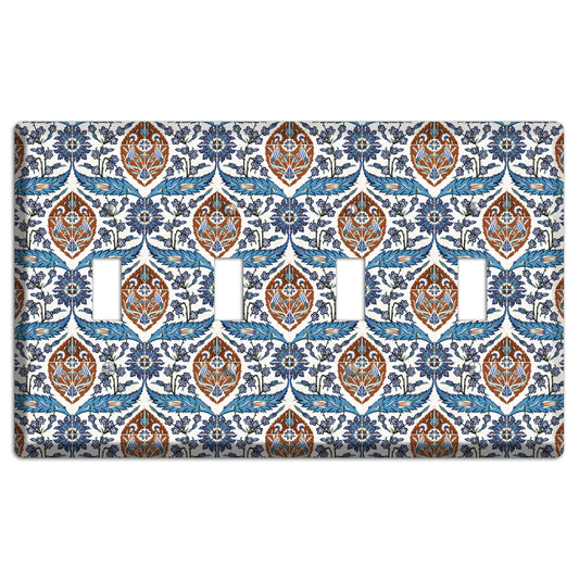 Ornate Feather Tile 4 Toggle Wallplate