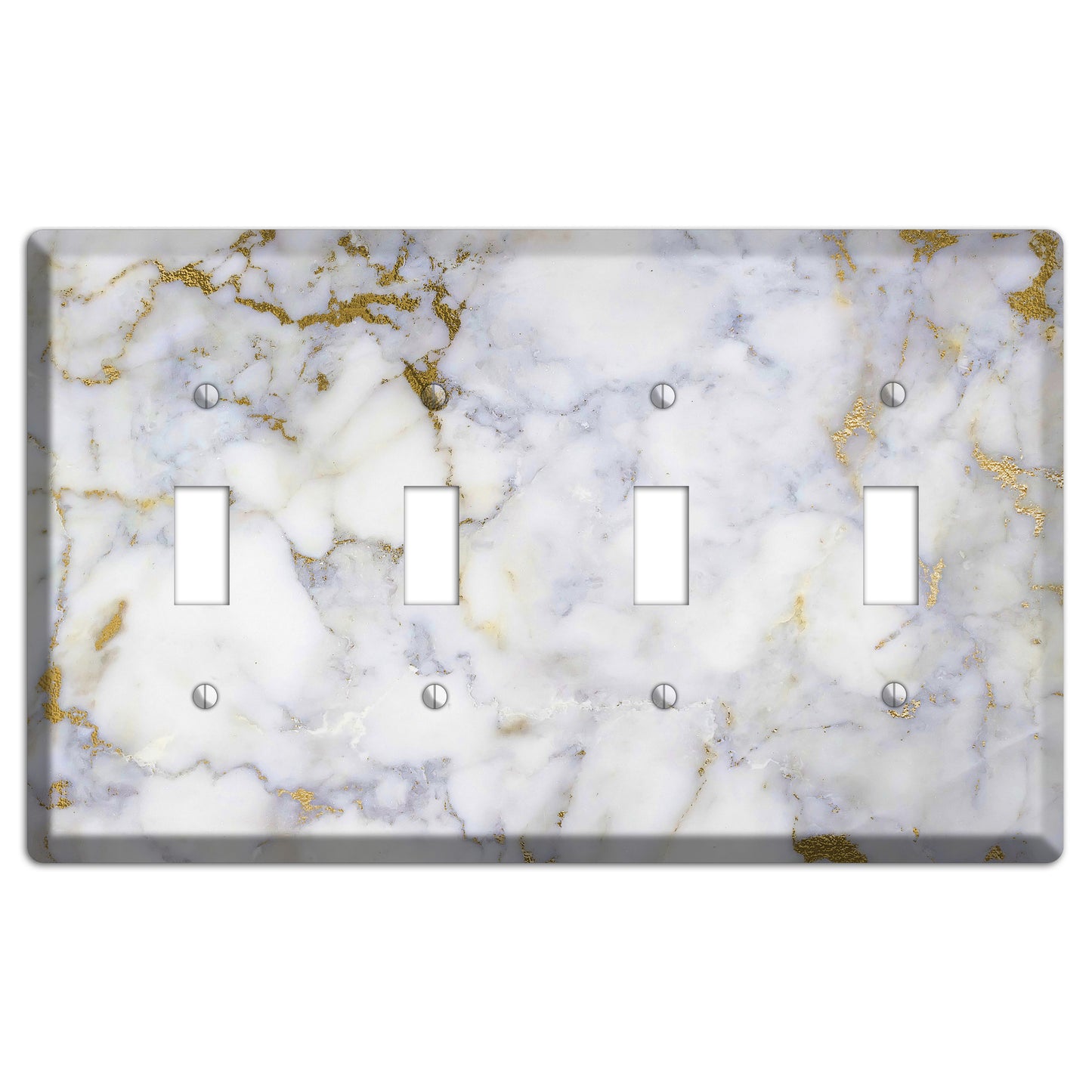 Metallic Bronze Marble 4 Toggle Wallplate