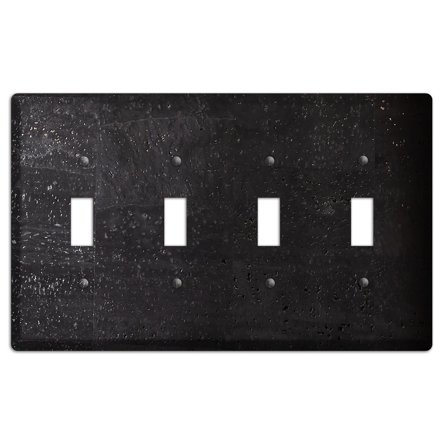 Black Cork 4 Toggle Wallplate