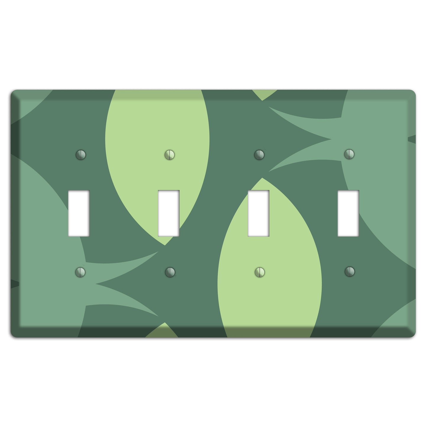 Green Abstract 4 Toggle Wallplate